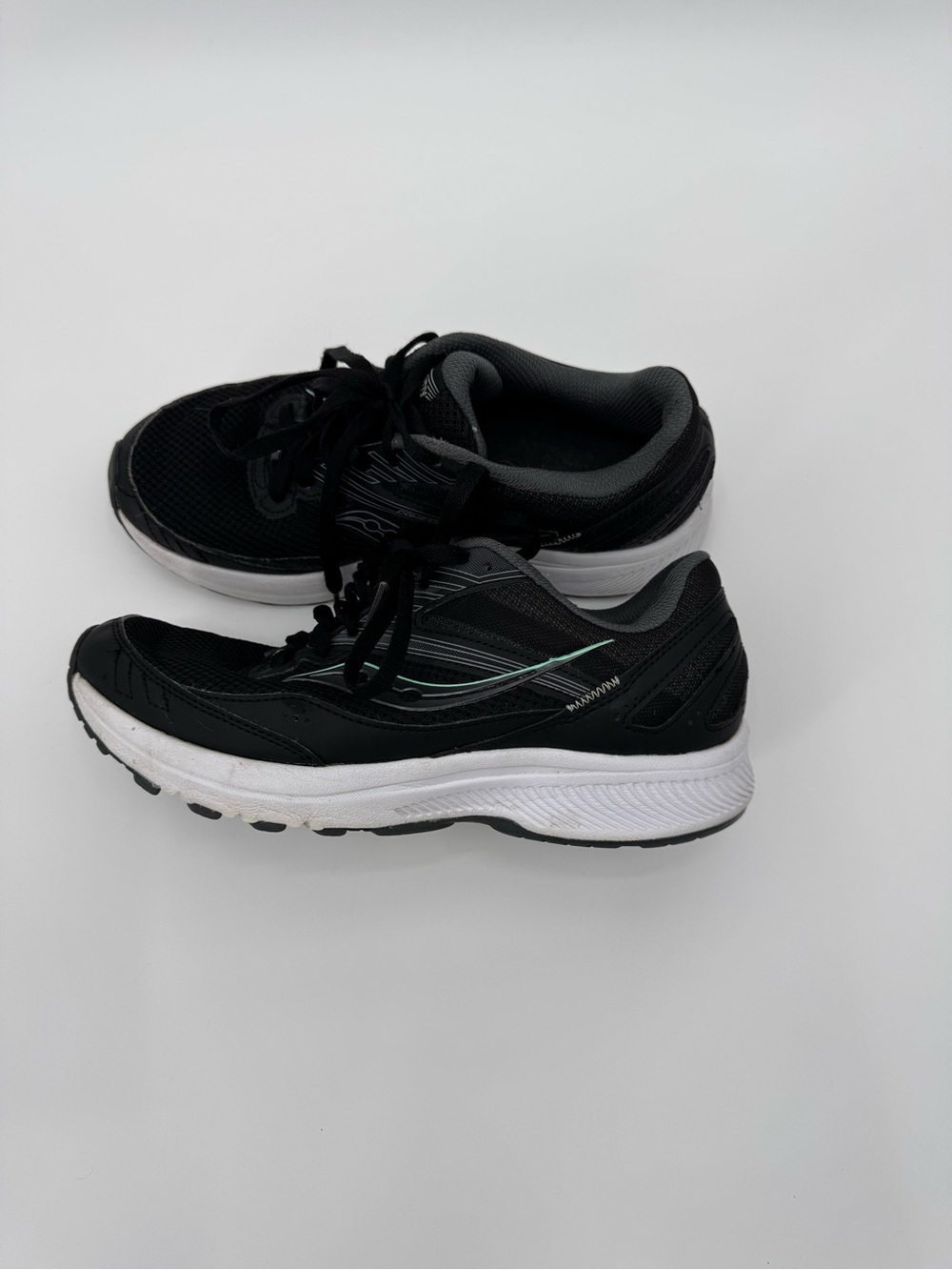 Saucony Cohesion 14 Black Athletic Running Walking Shoes Size 8W Wide